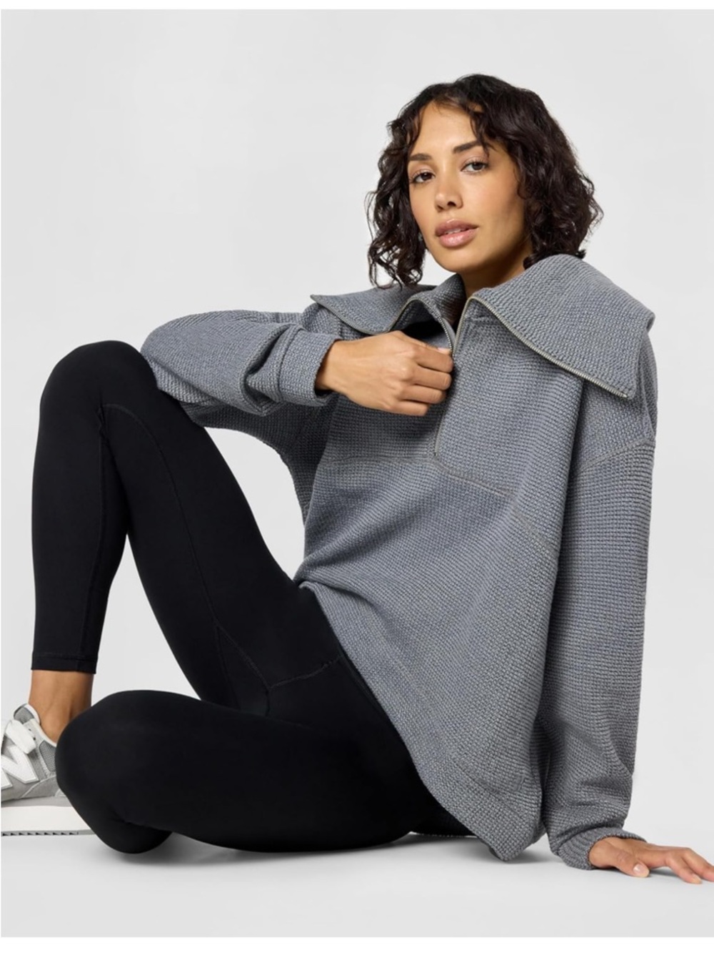 Sweaty Betty Restful Boucle Half Zip Sweatshirt, Size 8